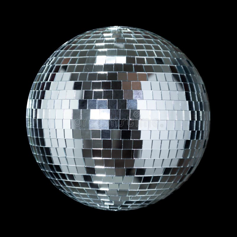 Musikutrustning för disco-ball på svart bakgrund royaltyfri foto