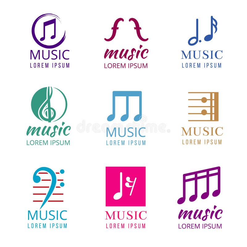 Musikvektorlogos eingestellt stock abbildung Musikvektorlogos eingestellt stock abbildung