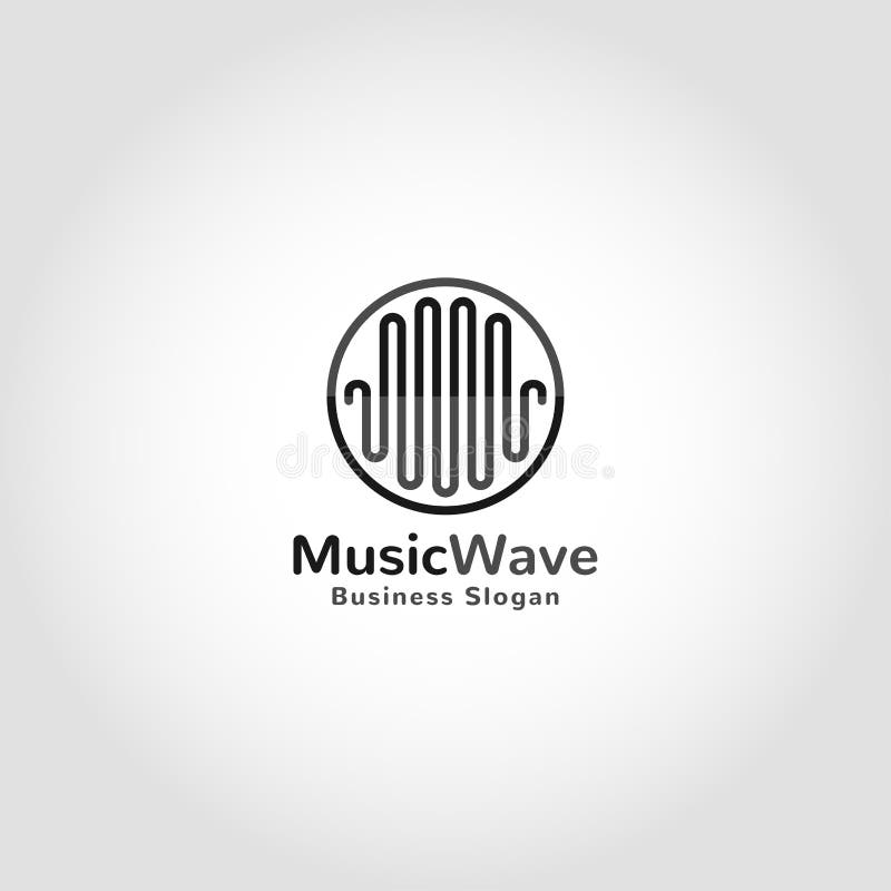 Musikvåglogoen är en musikstudiologo med linjen konstbegrepp och cirkel royaltyfri illustrationer Musikvåglogoen är en musikstudiologo med linjen konstbegrepp och cirkel royaltyfri illustrationer