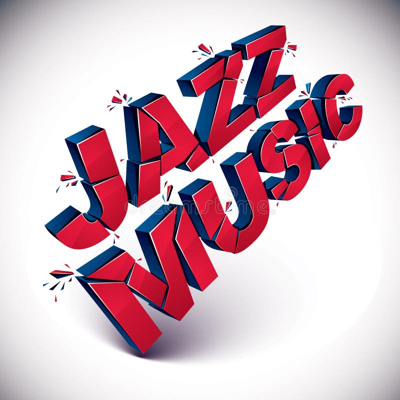 Musikwort des Jazz 3d gebrochen in Stücke, demoliertes Vektordesign vektor abbildung Musikwort des Jazz 3d gebrochen in Stücke, demoliertes Vektordesign vektor abbildung