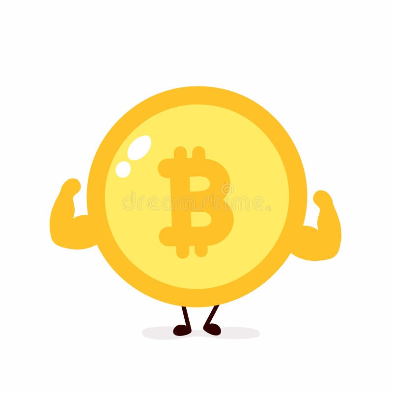 Muskel för Bitcoin myntshow vektor vektor illustrationer