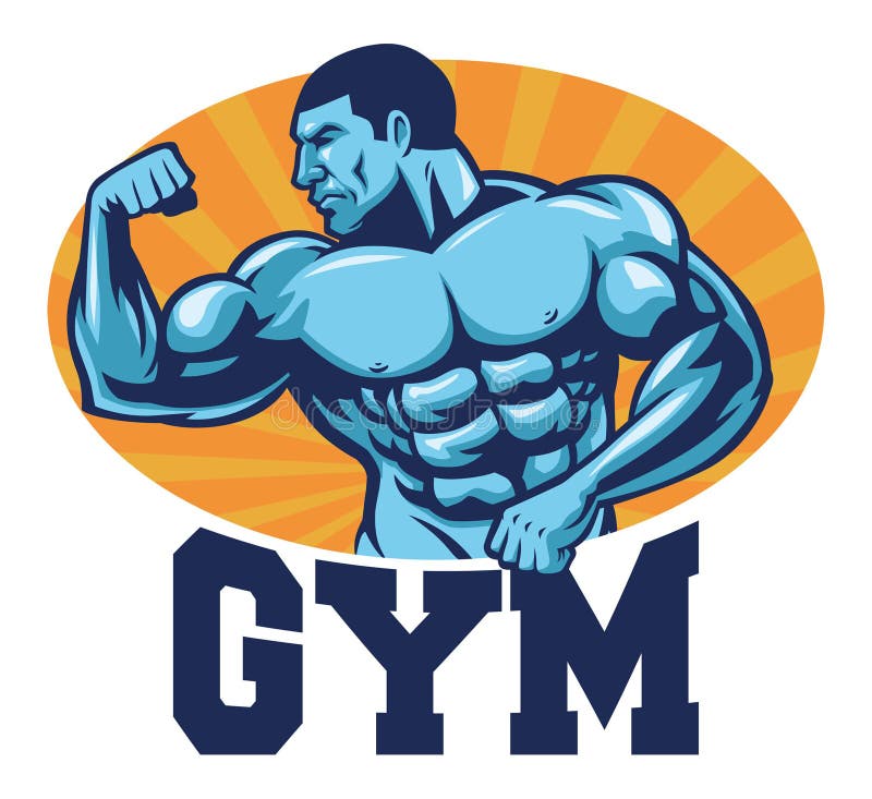 Muskelbodybuilder passend für Turnhallenmaskottchen lizenzfreie abbildung Muskelbodybuilder passend für Turnhallenmaskottchen lizenzfreie abbildung