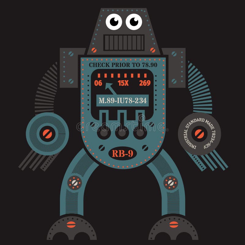 Muskelroboterillustration stock abbildung