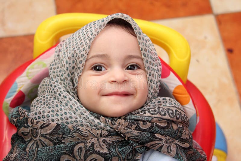 Muslim baby girl stock photo. Image of islamic, portrait - 64330686