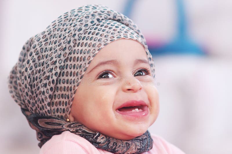 Muslim baby girl stock image. Image of ramadan, children - 63062717