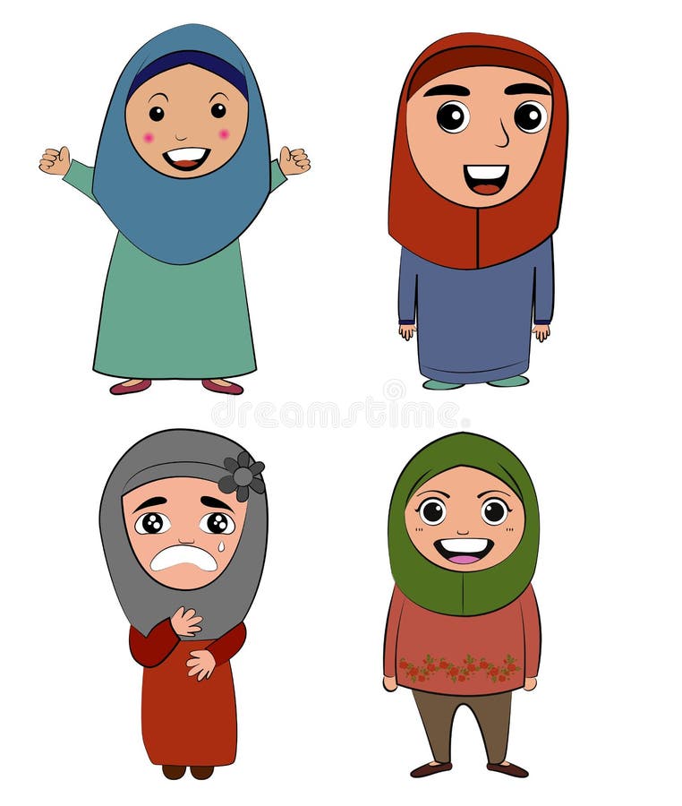 Muslim Cartoon Girl Vector vector illustration