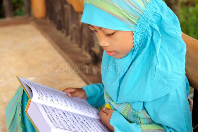 Muslim Child Reading Koran, Indonesia