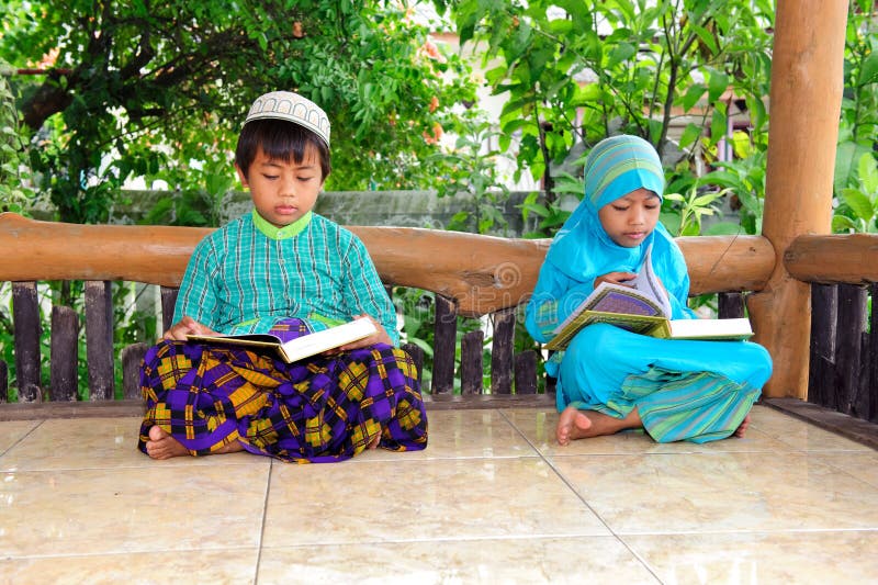 Muslim Children Reading Koran, Indonesia