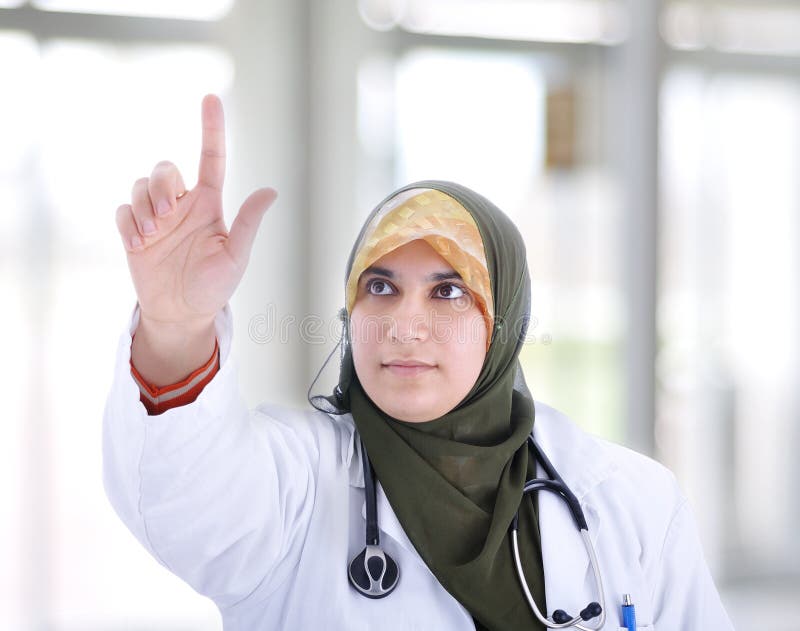 Muslim covered female doctor