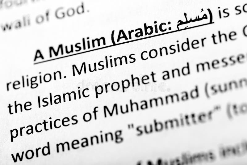 Muslim Explanation Or Description In Dictionary Or Article. Religion