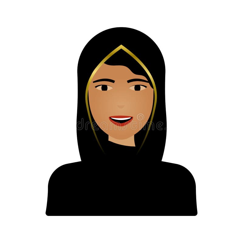 Portrait Happy Arabic Muslim Woman Stock Illustrations – 1,621 Portrait ...