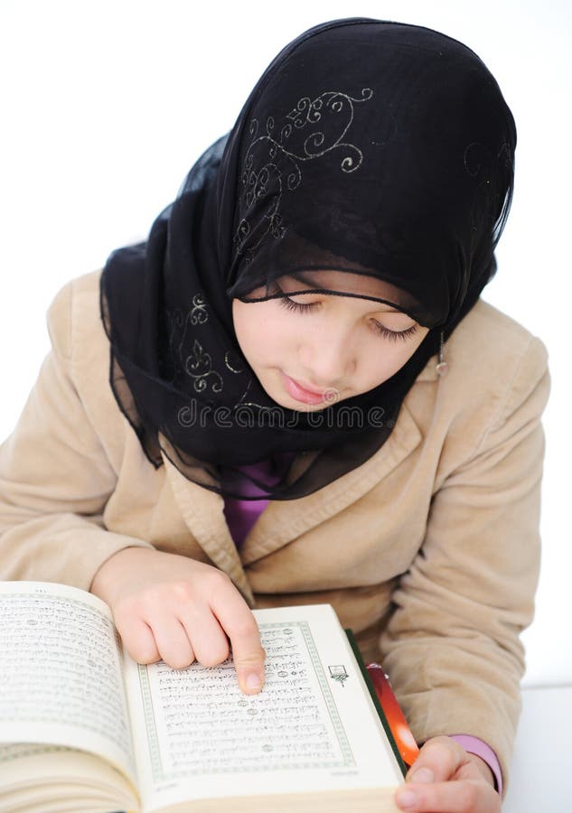 Muslim girl learning