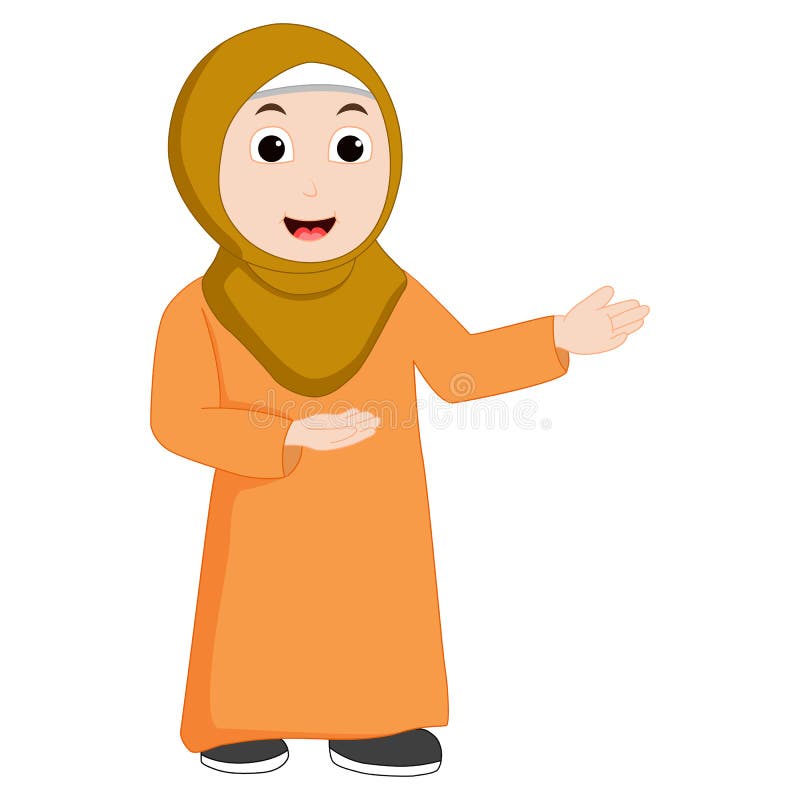 Muslim girl vector stock vector. Illustration of female - 155728837