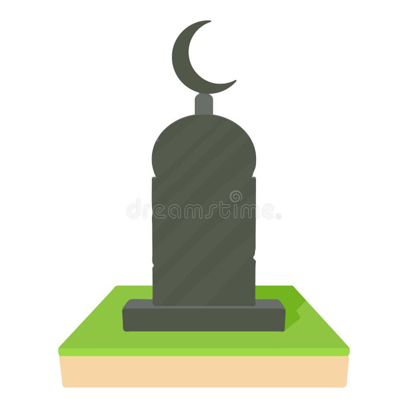 Muslim Grave Icon Cartoon Style Stock Vector 
