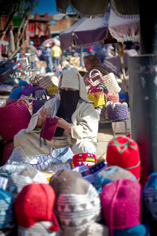 Muslim lady selling her wares royalty free stock image Muslim lady selling her wares royalty free stock image