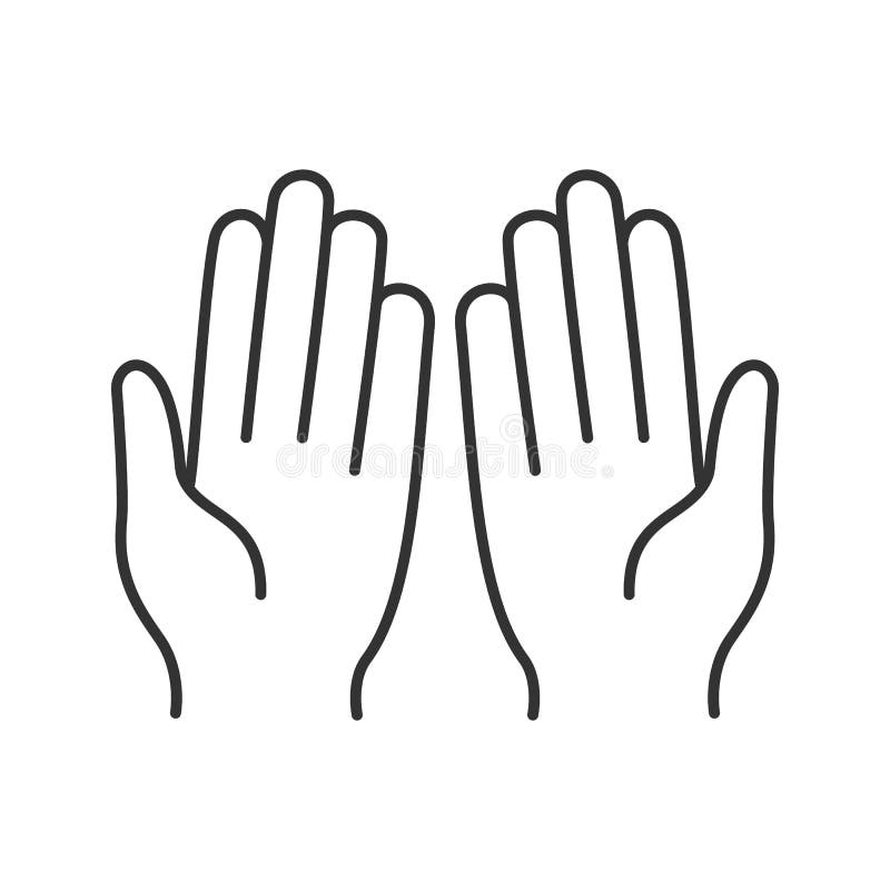 Muslim Praying Hands Linear Icon Stock Vector - Illustration of design ...