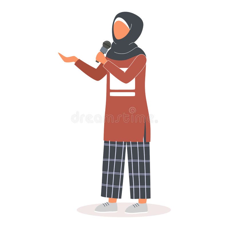 Muslim TV Journalist or News Reporter. Muslim Female Character Stock ...