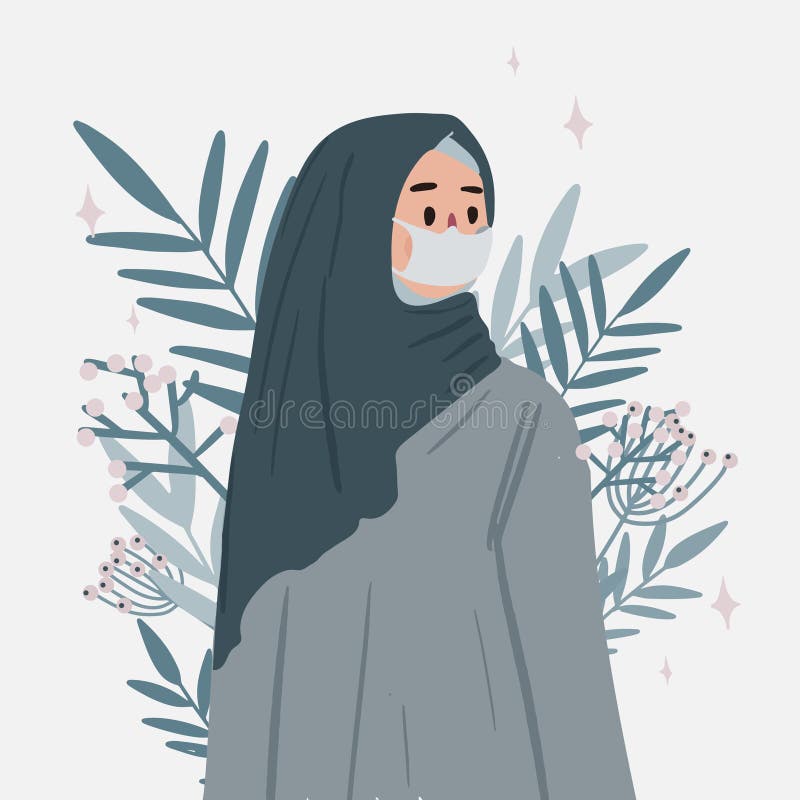 Woman in black hijab illustration, Muslim Islam Hijab Manga Anime