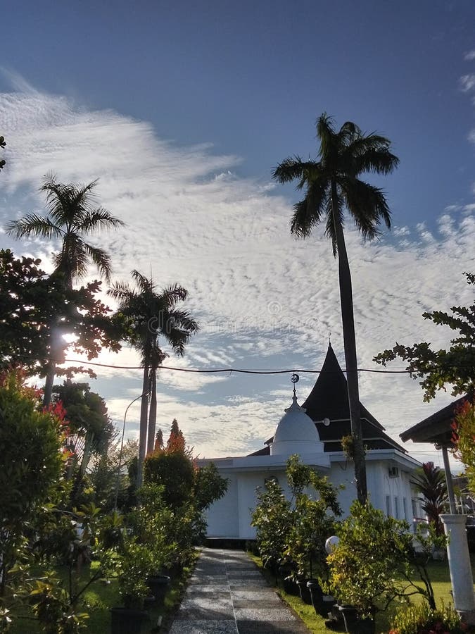 A beautiful mosque located in the official residence complex of the governor of West Sumatra stock image