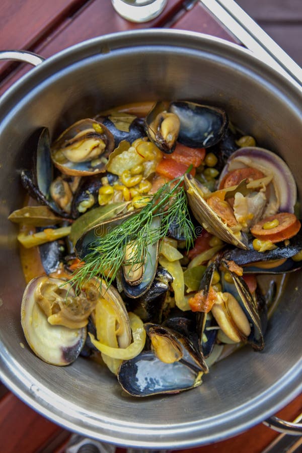 Mussel Pot stock photo. Image of meal, fresh, saffron 40422072