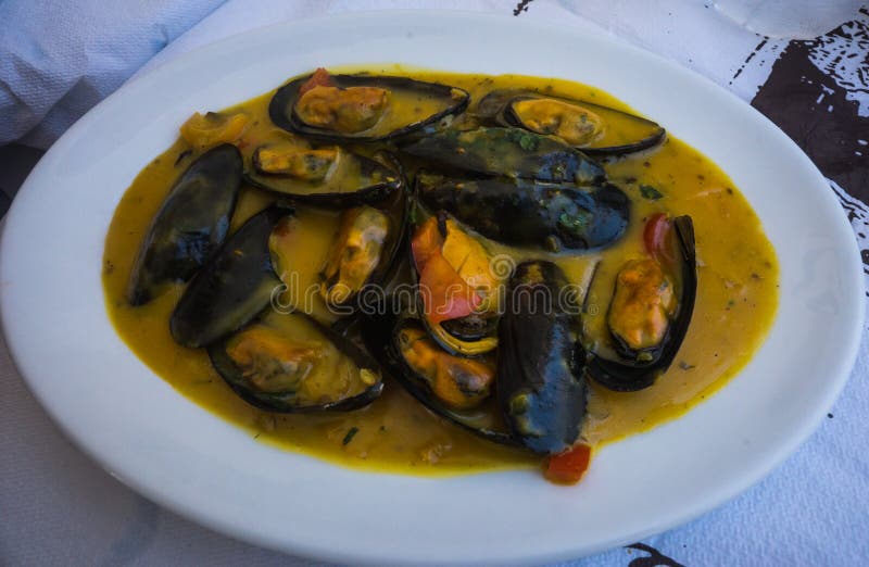 Mussels in Lemonmustard Sauce Stock Photo Image of lemon, colorful