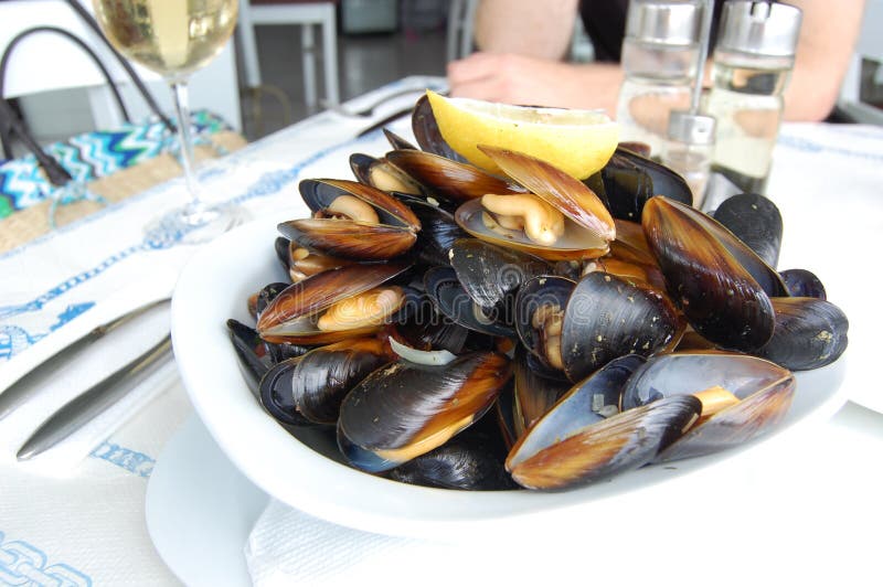 Mussels in White Wine Sauce Stock Photo Image of starter, meal 15142696