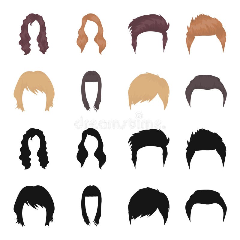 Mustache and Beard, Hairstyles Black,cartoon Icons in Set Collection for  Design. Stylish Haircut Vector Symbol Stock Web Stock Vector - Illustration  of hair, mustache: 113684530