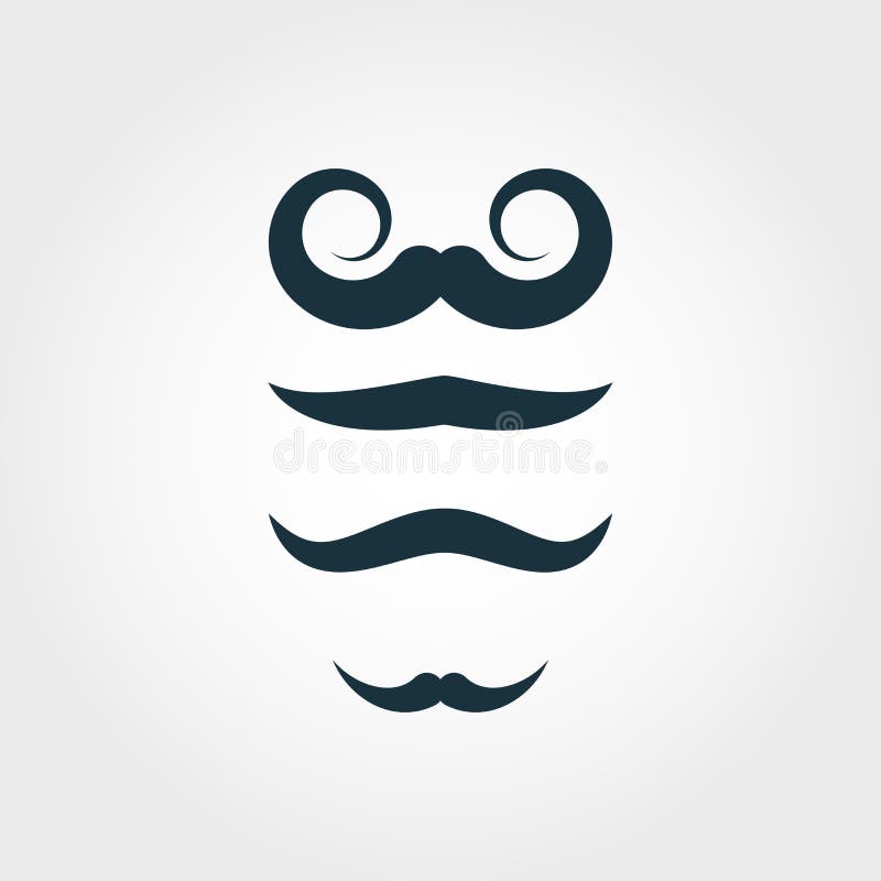 Mustache Curled Upwards Vector Icon Symbol. Creative Sign from Barber ...