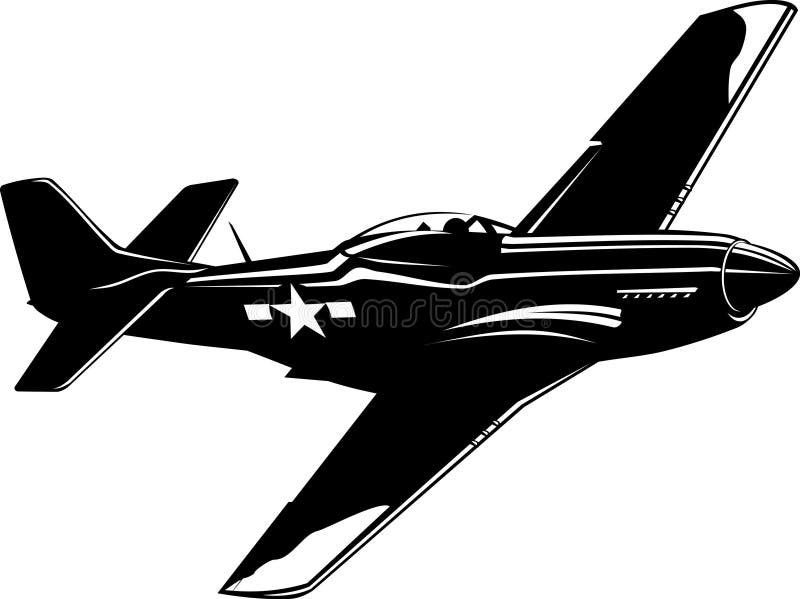 Mustang del combattente P51 in bianco e nero