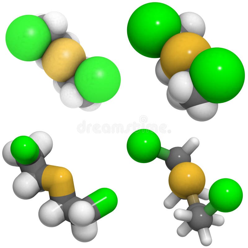 Mustard Gas (Yperite) Structure Stock Illustration Illustration of
