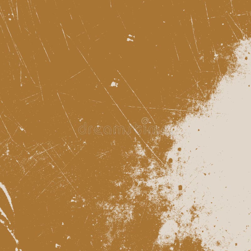 Mustard Grunge Background, Dark Moody. Faded Acrylic Paint in Brown