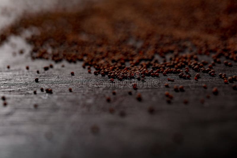 Mustard Seed on Black Background Stock Photo Image of fresh, aroma
