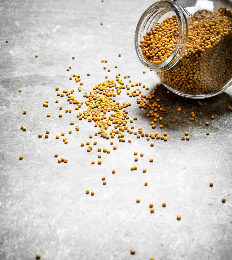 Mustard Seeds in Glass Jar. Stock Image Image of rustic, grey 79605755