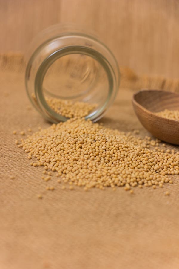 Mustard In A Jar And Mustard Seeds Stock Image Image of seasoning