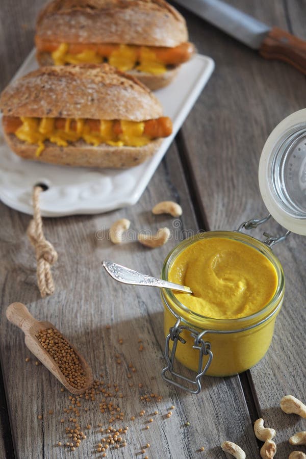 Mustard soya hot dog stock photo. Image of kitchen, plate 87354554