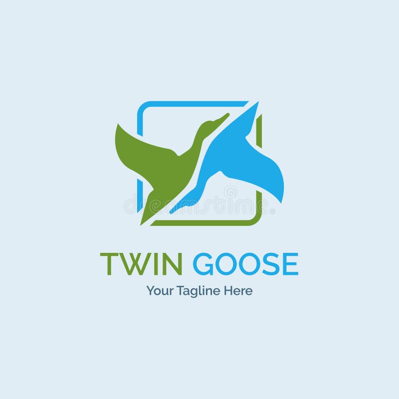 Muster für zwei Gänseschwan-Logos für Marken oder Unternehmen und andere lizenzfreie abbildung