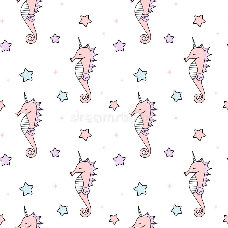 Muster-Hintergrundillustration netten der Karikatur bunten Seahorse Einhorn nahtlose vektor abbildung Muster-Hintergrundillustration netten der Karikatur bunten Seahorse Einhorn nahtlose vektor abbildung