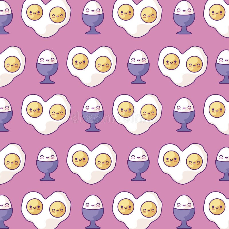 Muster köstlicher Eier kawaii Stil vektor abbildung