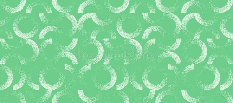 Muster mit abgerundeten grafischen Ringen in sanft grünen, breiten Wallpaper-Vektorgrafiken vektor abbildung