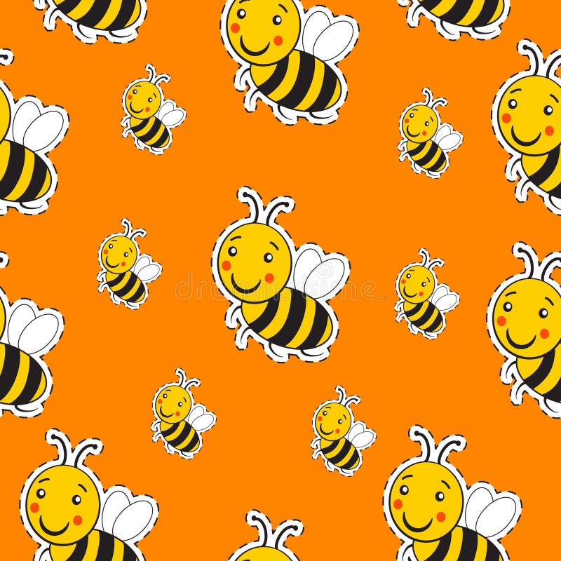 Muster mit netter gestreifter kleiner Hummel stock abbildung