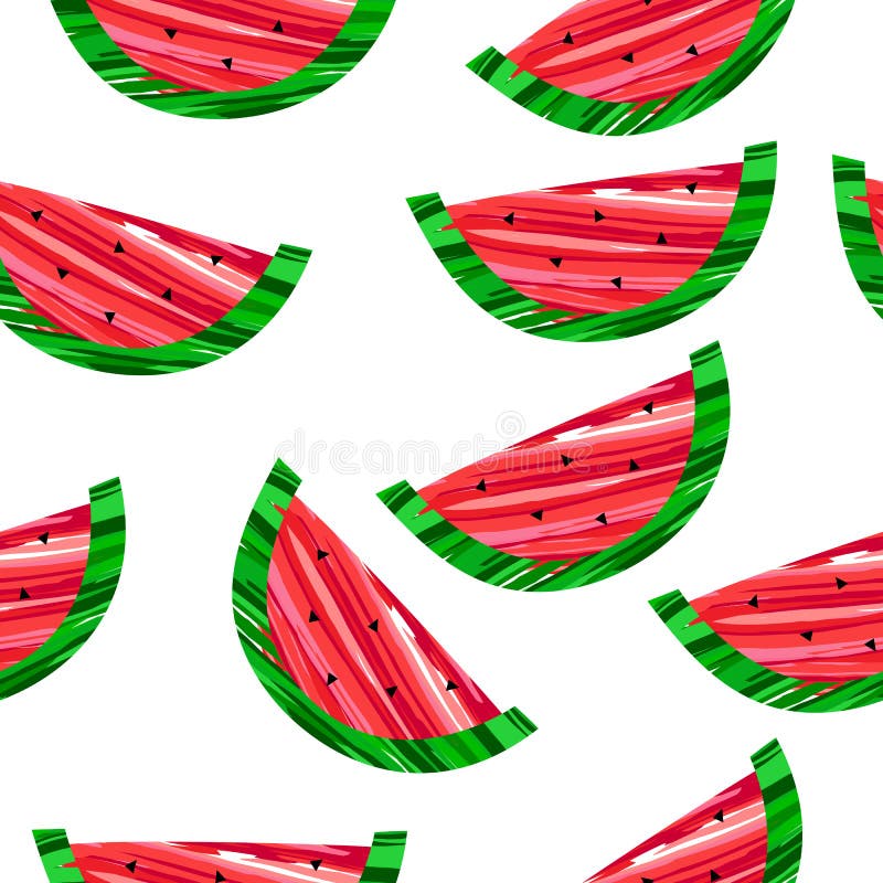 Muster-Vektorillustration der Wassermelone nahtlose Bürste streicht Art vektor abbildung Muster-Vektorillustration der Wassermelone nahtlose Bürste streicht Art vektor abbildung