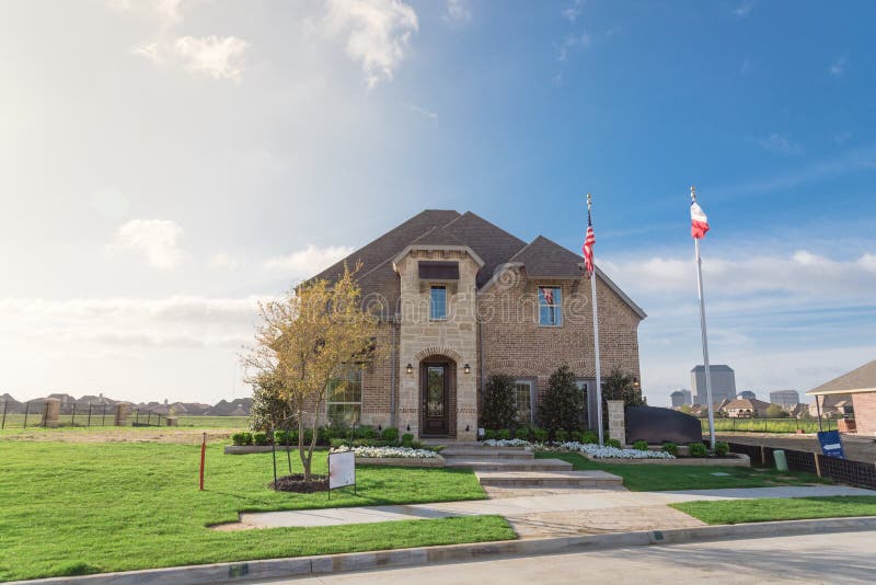 Musterhaus- und Baubüro in Irving, Texas, USA stockfotografie Musterhaus- und Baubüro in Irving, Texas, USA stockfotografie