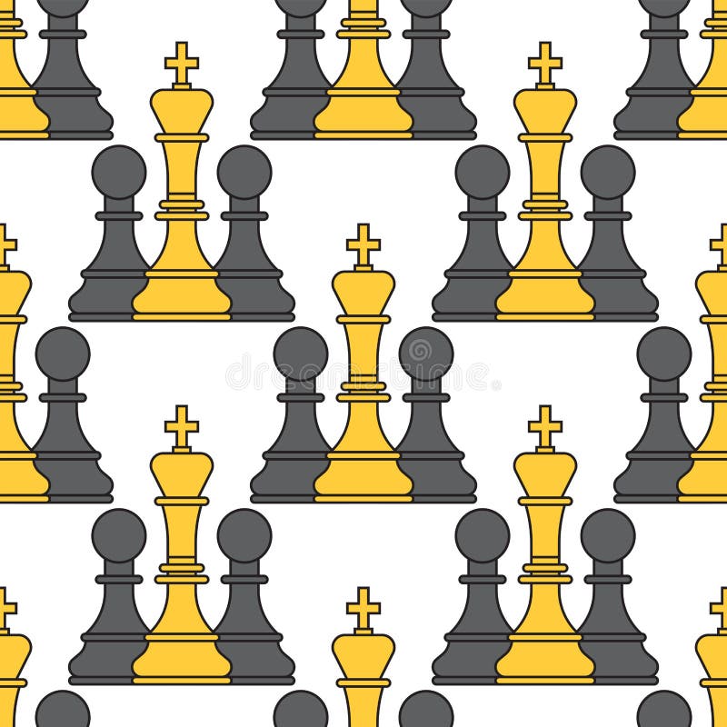 Schach Und Schachbrettset Schachbanner Realistische Zeichnung