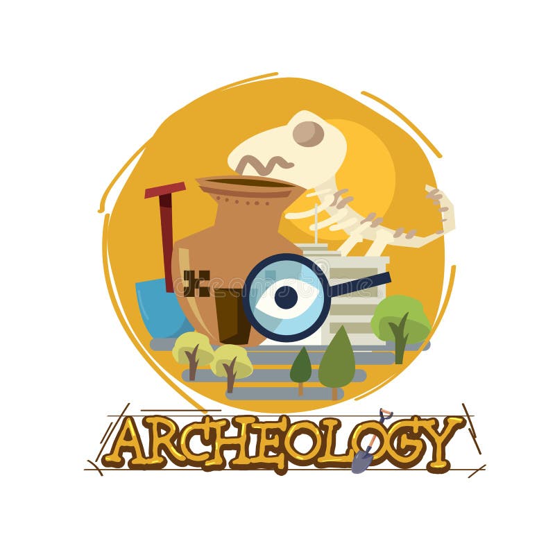 Musée d'archéologie avec la conception typographique icône d'archeologu - illustration illustration de vecteur Musée d'archéologie avec la conception typographique icône d'archeologu - illustration illustration de vecteur