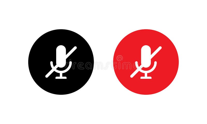 Microphone Icon in Flat Style Isolated on White No Mic Symbol Vector Illustration Stock Vector - Illustration of radio, computer: 185721208