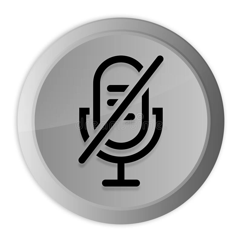 Mute microphone icon metal silver round button metallic design circle isolated on white background black and white concept royalty free illustration Mute microphone icon metal silver round button metallic design circle isolated on white background black and white concept royalty free illustration