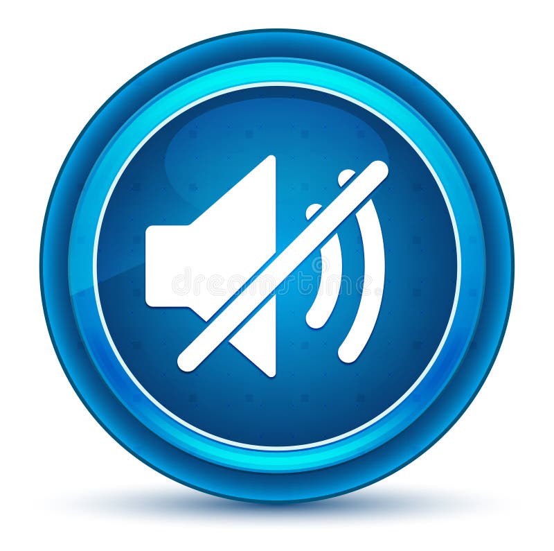 Mute Glossy Blue Round Button Stock Illustrations 75 Mute Glossy Blue