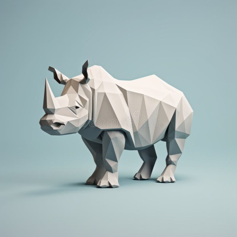Muterad kolorscape mastery : Låg bild av polyrino 3d i pappersskulpturformat vektor illustrationer