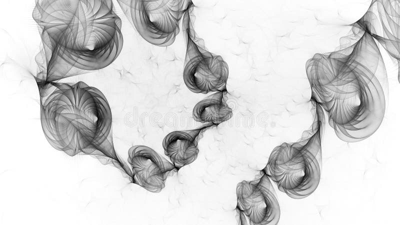 Mutidimensional dark matter black and white vector illustration