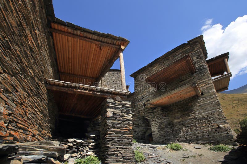 The Mutso village, almost completely abandoned more than a century ago, is a home to approximately 30 medieval fortified dwelling units arranged on vertical terraces above the Mutso-Ardoti gorge, four combat towers and ruins of several old structures and buildings. All houses and towers in Mutso are built of a stone. The Mutso village, almost completely abandoned more than a century ago, is a home to approximately 30 medieval fortified dwelling units arranged on vertical terraces above the Mutso-Ardoti gorge, four combat towers and ruins of several old structures and buildings. All houses and towers in Mutso are built of a stone.